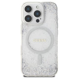 Guess Resin Gradient Glitter MagSafe-hylster til iPhone 16 Pro - sølv