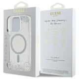 Guess Resin Gradient Glitter MagSafe-hylster til iPhone 16 Pro - sølv