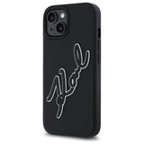 Karl Lagerfeld 3D Rubber Signature iPhone 15 Case - Black