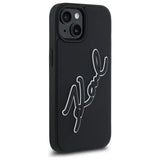 Karl Lagerfeld 3D Rubber Signature iPhone 15 Case - Black