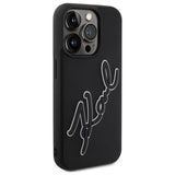 Karl Lagerfeld 3D Rubber Signature Case for iPhone 15 Pro Max - Black