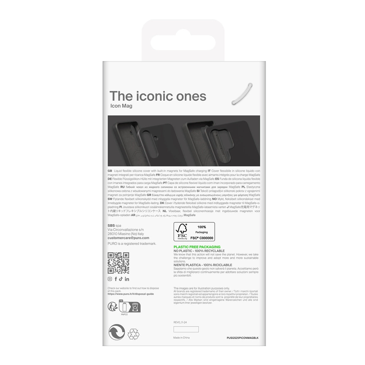 Puro Icon Mag Silicone Case med MagSafe til Samsung Galaxy S25+ - sort