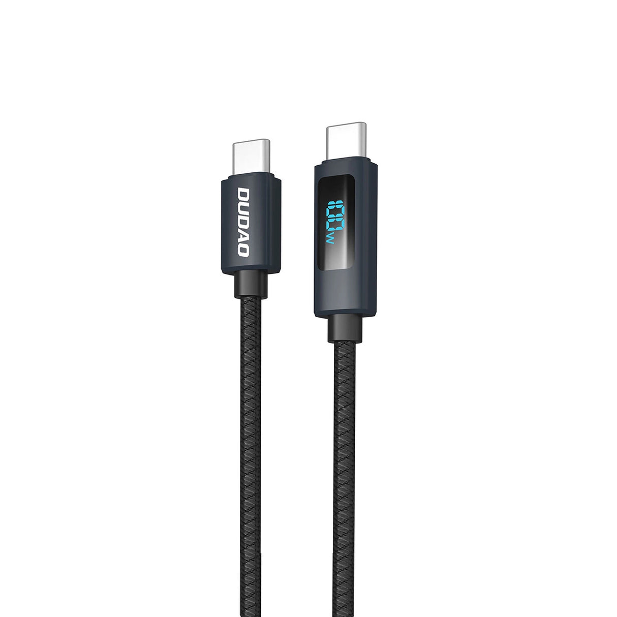 Dudao L7C USB-C - USB-C 100W-kabel med LED-skærm 1m - sort