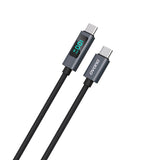 Dudao L7C USB-C - USB-C 100W-kabel med LED-skærm 1m - sort