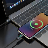 Dudao L7C USB-C - USB-C 100W-kabel med LED-skærm 1m - sort