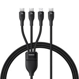 Baseus Flash Series 3 3in1 kabel 100W USB-C - USB-C + USB-C + Lightning 1,5 m + 3 x 0,25 m - sort