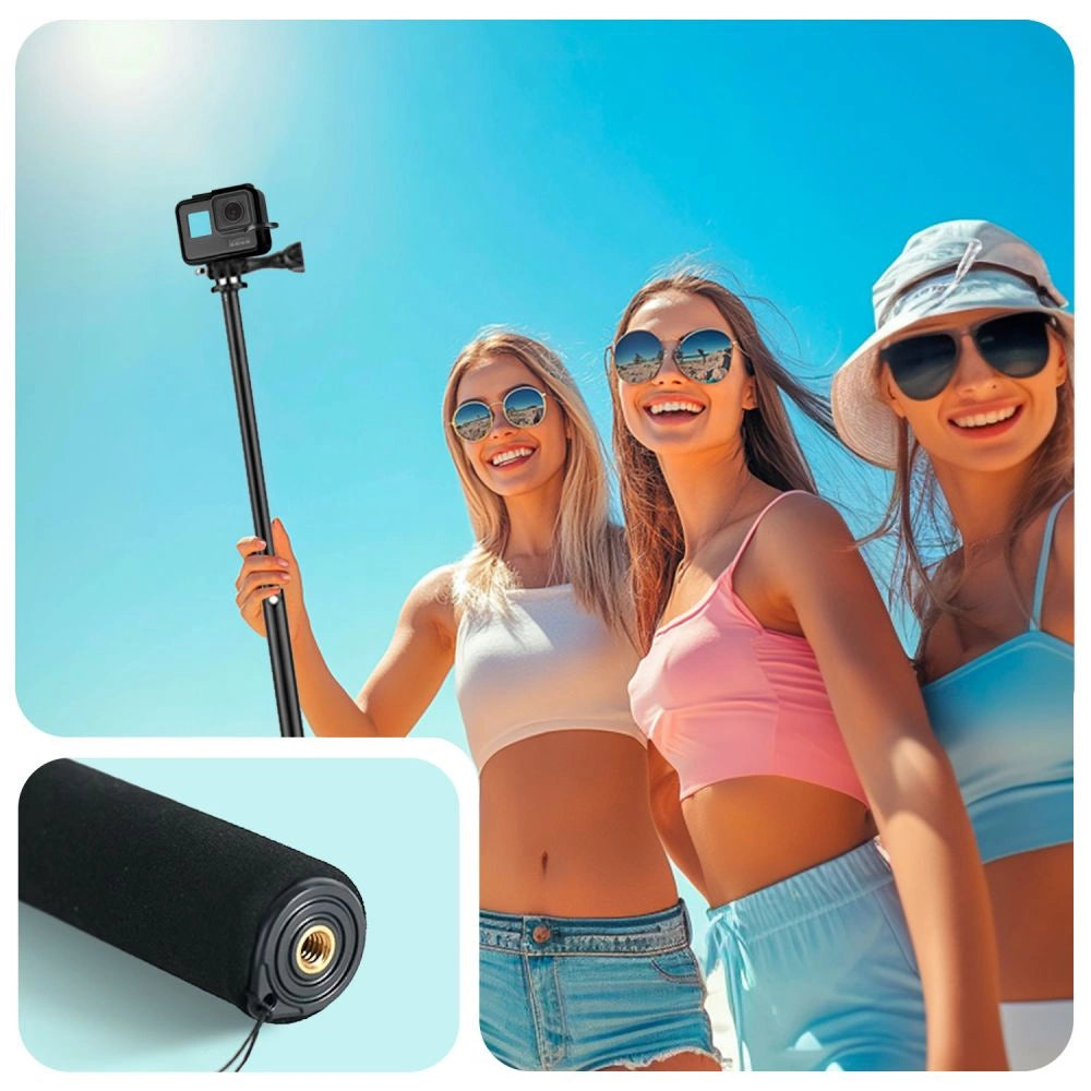 Tech-Protect GA100 Monopad & Selfie Stick til GoPro / DJI - sort