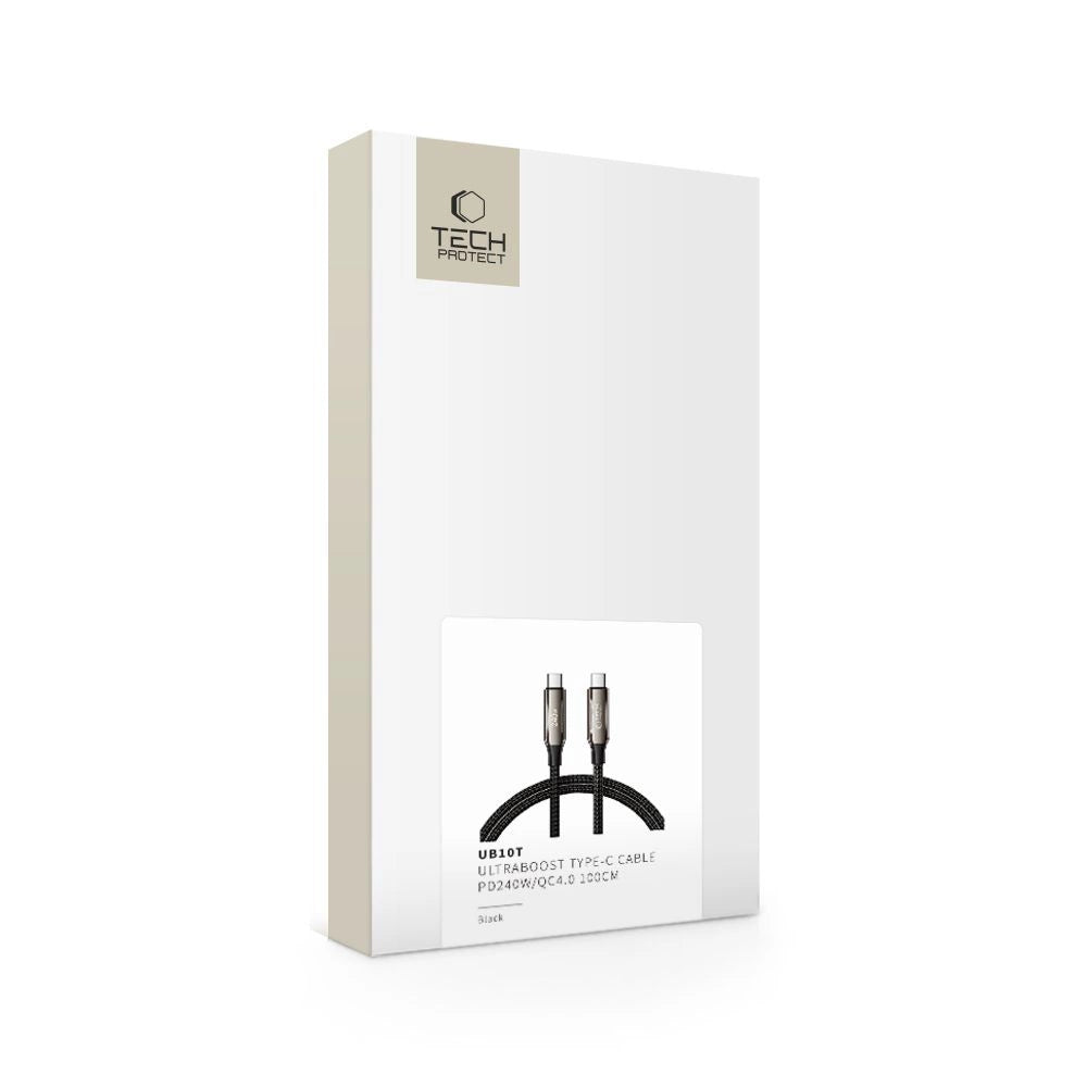 Tech-Protect UB10T Ultraboost USB-C PD240W/QC4.0 Kabel 100 cm - sort
