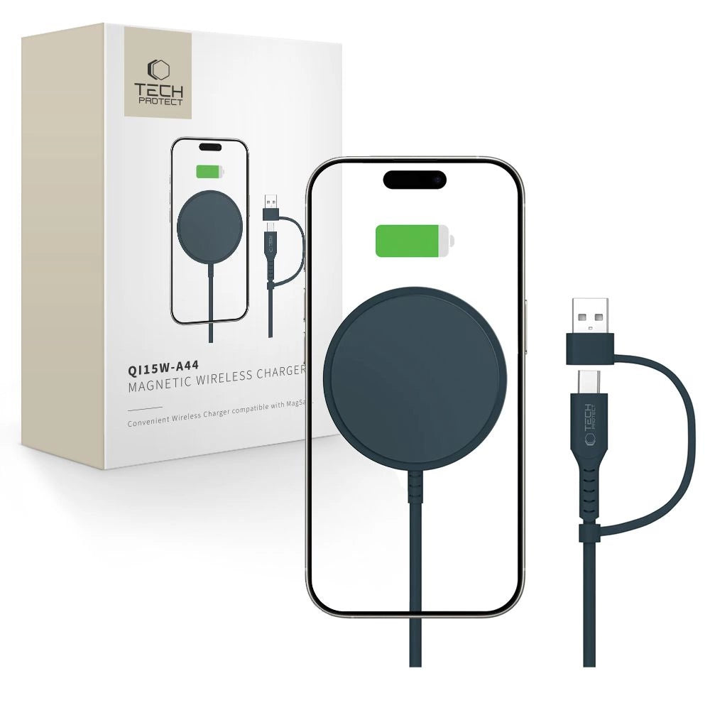 Tech-Protect QI15W-A44 Magnetisk trådløs oplader med MagSafe - Blå