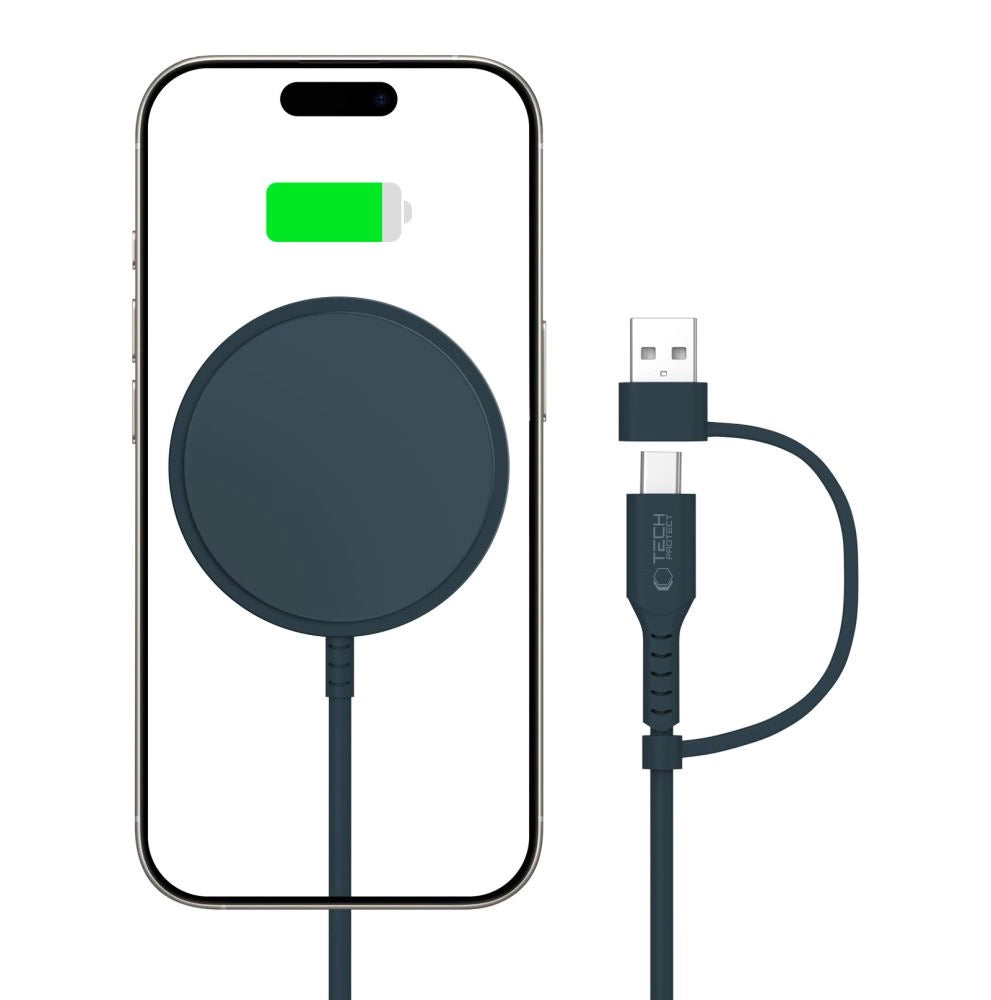 Tech-Protect QI15W-A44 Magnetisk trådløs oplader med MagSafe - Blå