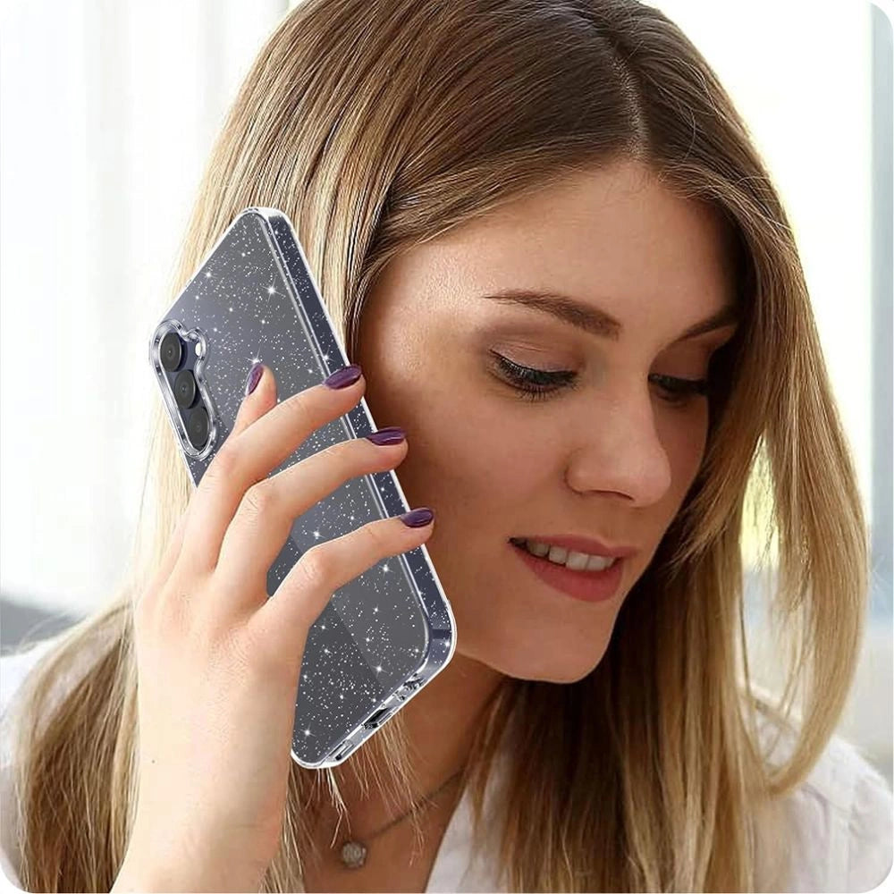 Tech-Protect FlexAir Case for Samsung Galaxy S25 - Clear-Glitter