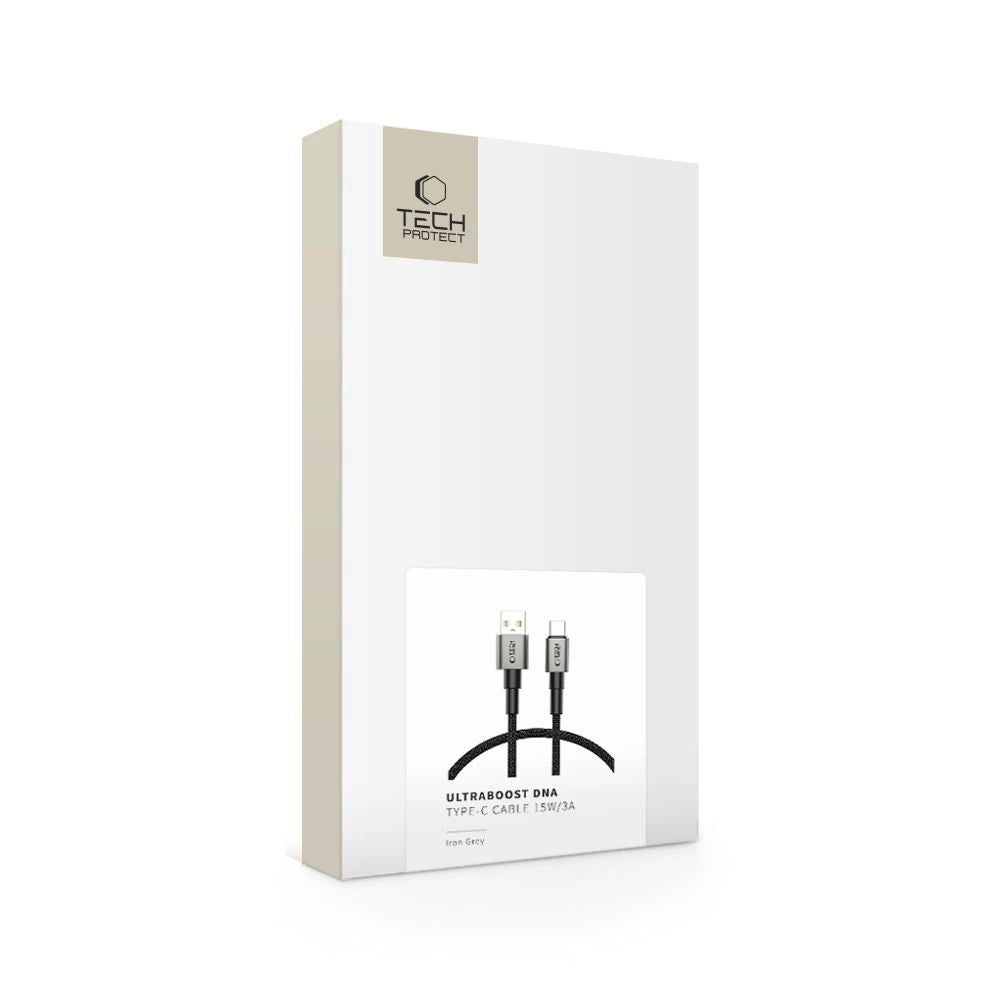 Tech-Protect UltraBoost DNA USB-A / USB-C Kabel 15W/3A 50cm - Grå