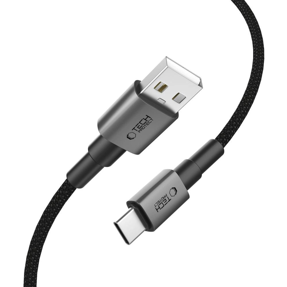 Tech-Protect UltraBoost DNA USB-A / USB-C Kabel 15W/3A 100cm - Grå