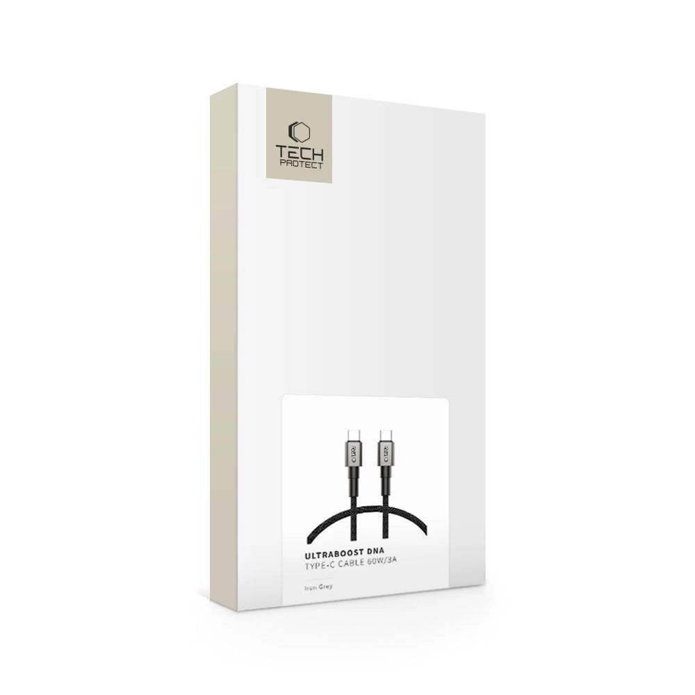 Tech-Protect UltraBoost DNA USB-C PD60W/3A Kabel 25 cm - Grå