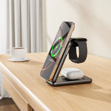 QI15W-A42 3in1 induktiv oplader med MagSafe til Apple-enheder - Guld