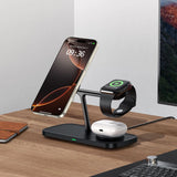 Tech-Protect QI15W-A45 3in1 trådløs oplader med MagSafe til Apple-enheder - sort