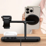 Tech-Protect QI15W-A45 3in1 trådløs oplader med MagSafe til Apple-enheder - sort