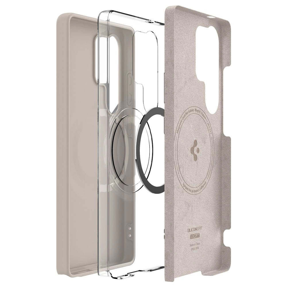 Spigen Silicone Fit Mag-kasse til Samsung Galaxy S25Ultra - titanium