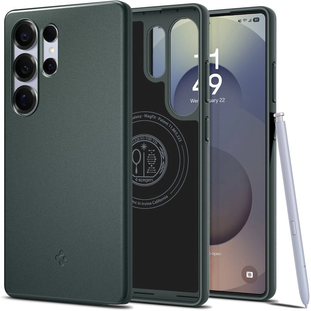 Spigen Thin Fit Mag Case til Samsung Galaxy S25 Ultra - Grøn
