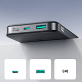 Joyroom JR-PBM12 Power Bank 10000mAh 22,5W MagSafe Kompatibel, 15W trådløs opladning, med ringbase - sort