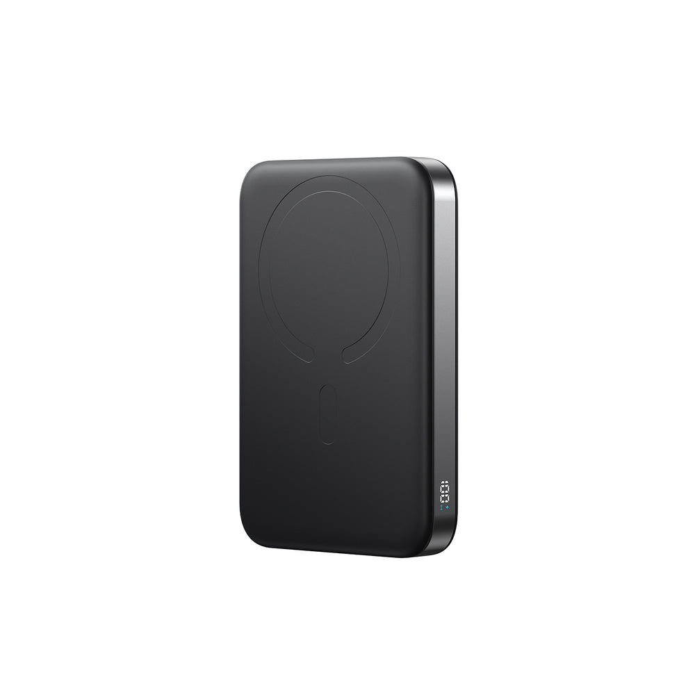 Joyroom JR-PBM12 Power Bank 10000mAh 22,5W MagSafe Kompatibel, 15W trådløs opladning, med ringbase - sort