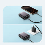 Joyroom JR-PBF27 10000mAh 22.5W Powerbank med indbygget USB-C og Lightning Kabler - sort