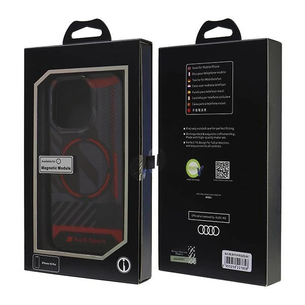 Audi IML Sport MagSafe iPhone 16 Pro 6.3" black/black hardcase AUS-IMLMIP16P-RSQ/D2-BK