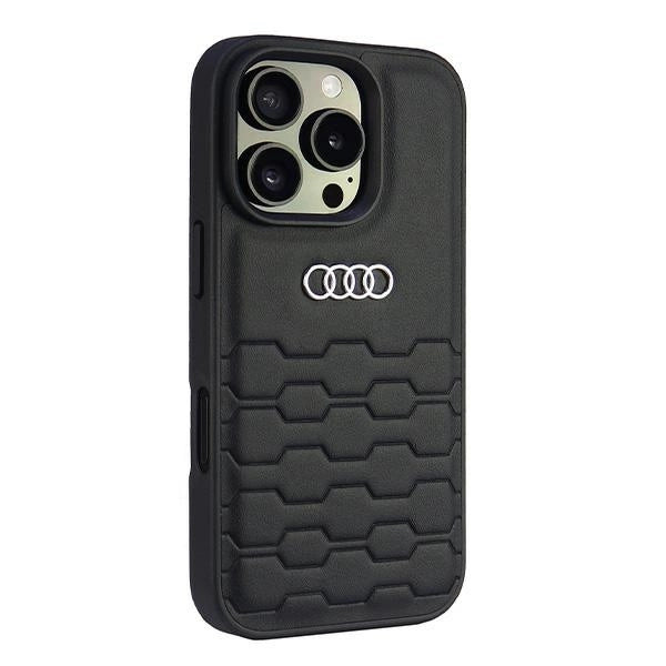 Audi syntetisk læder iPhone 16 Pro 6.3" sort/sort hardcase AU-TPUPCIP16P-GT/D2-BK