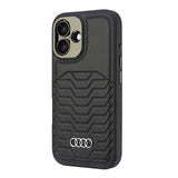 Audi Syntetisk Læder MagSafe iPhone 16 6.1" sort/sort hardcase AU-TPUPCMIP16-GT/D3-BK