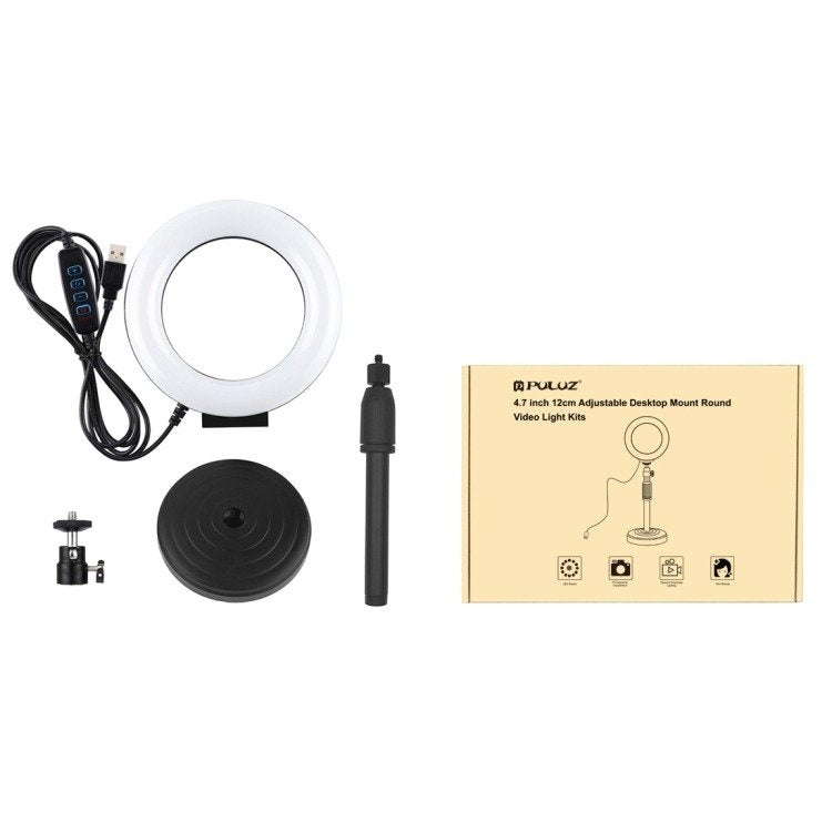 LED-ringlampe Puluz med justerbar base PU391