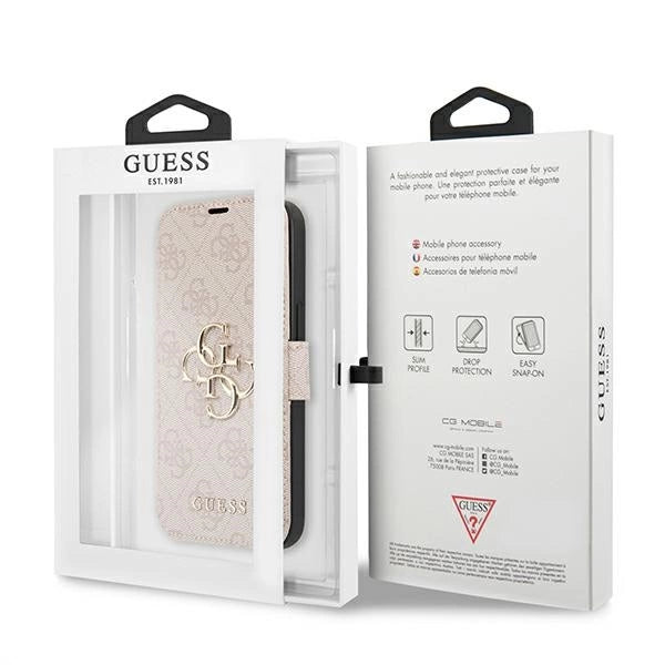Guess GUBKP13X4GMGPI iPhone 13 Pro Max 6.7" pink/pink book 4G Big Metal Logo