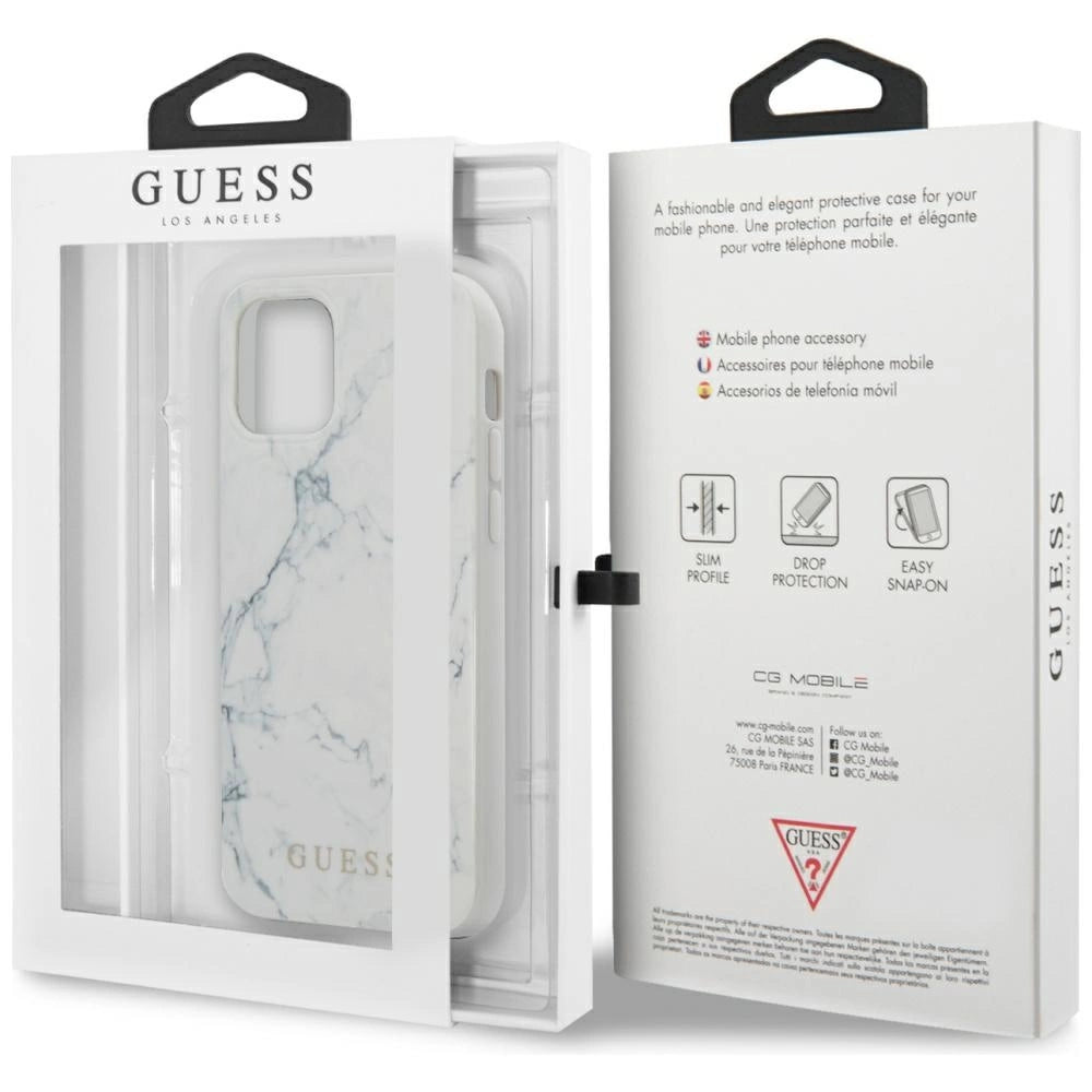 Guess Marble Case til iPhone 12 mini 5.4" - Hvid
