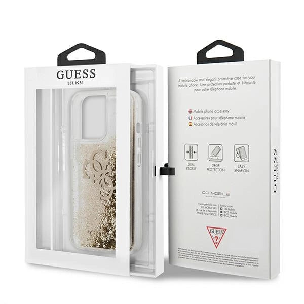 Guess 4G Big Liquid Glitter Case til iPhone 13 Pro Max 6.7" - guld