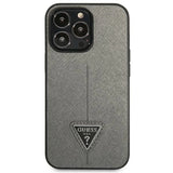 Guess Saffiano Triangle Logo-hylster til iPhone 13 Pro Max 6.7" - sølv