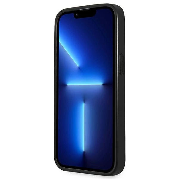 Guess Saffiano Triangle Logo-hylster til iPhone 13 Pro Max 6.7" - sølv