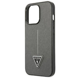 Guess Saffiano Triangle Logo-hylster til iPhone 13 Pro Max 6.7" - sølv