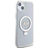 Guess GUHMP15MHRSGSD iPhone 15 Plus / 14 Plus 6.7" transparent/transparent hardcase Ring Stand Script Glitter MagSafe