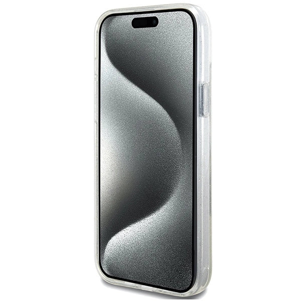 Guess GUHMP15MHRSGSD iPhone 15 Plus / 14 Plus 6.7" transparent/transparent hardcase Ring Stand Script Glitter MagSafe