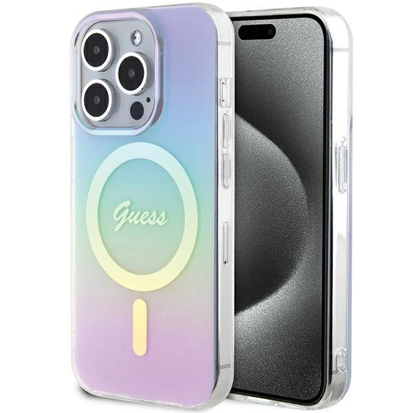 Guess GUHMP15XHITSU iPhone 15 Pro Max 6.7" lilla/lila hardcase IML Iridescent MagSafe
