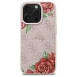 Guess GUHMP16LP4ROPEMCP iPhone 16 Pro 6.3" pink/pink hardcase 4G Flowers Print MagSafe