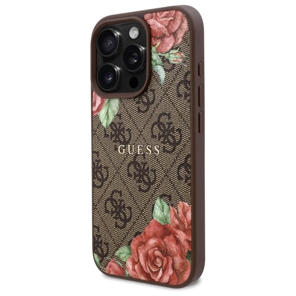 Guess GUHMP16LP4ROPEMCW iPhone 16 Pro 6.3" brun/brun hardcase 4G blomster Print MagSafe
