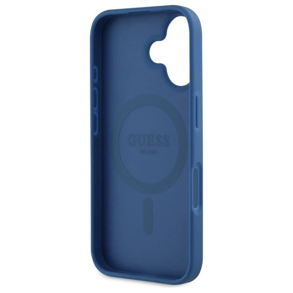 Guess GUHMP16SP4ROPEMCB iPhone 16 6.1" blue/blue hardcase 4G Flowers Print MagSafe