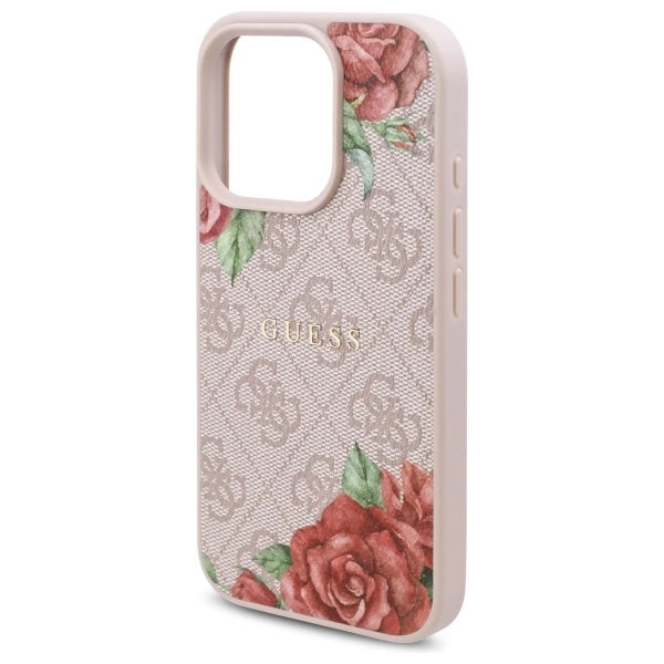 Guess GUHMP16XP4ROPEMCP iPhone 16 Pro Max 6.9" pink/pink hardcase 4G Flowers Print MagSafe