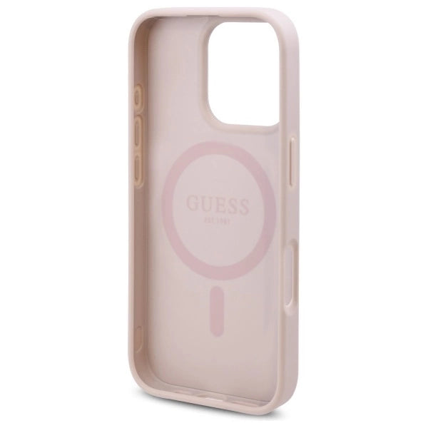 Guess GUHMP16XP4ROPEMCP iPhone 16 Pro Max 6.9" pink/pink hardcase 4G Flowers Print MagSafe