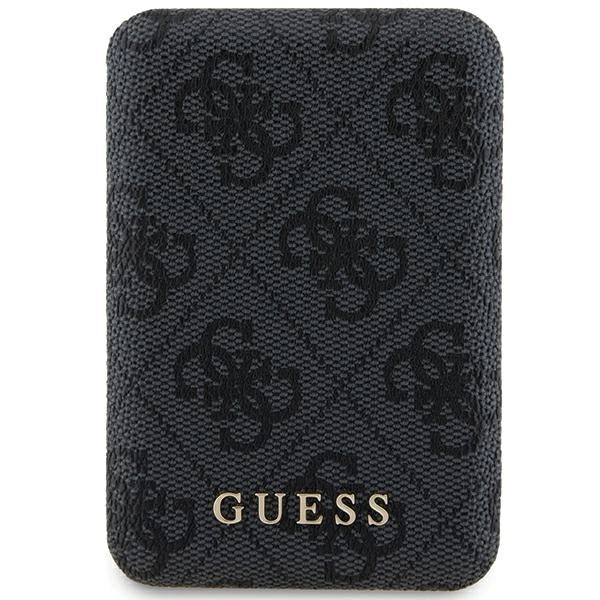 Guess Powerbank induktiv 15W GUPB5FP4EMGK 5000mAh sort/sort 4G Læder Metal Logo MagSafe