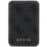 Guess Powerbank induktiv 15W GUPB5FP4EMGK 5000mAh sort/sort 4G Læder Metal Logo MagSafe
