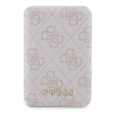 Guess Powerbank induktiv 15W GUPB5FP4EMGP 5000mAh pink/pink 4G Læder Metal Logo MagSafe