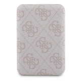 Guess Powerbank induktiv 15W GUPB5FP4EMGP 5000mAh pink/pink 4G Læder Metal Logo MagSafe