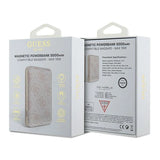 Guess Powerbank induktiv 15W GUPB5FP4EMGP 5000mAh pink/pink 4G Læder Metal Logo MagSafe