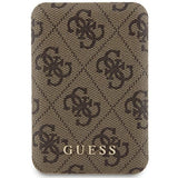 Guess Powerbank induktiv 15W GUPB5FP4EMGW 5000mAh brun/brun 4G Læder Metal Logo MagSafe